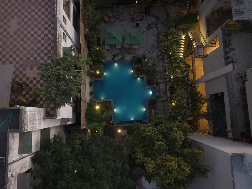 Aerial view of the pool